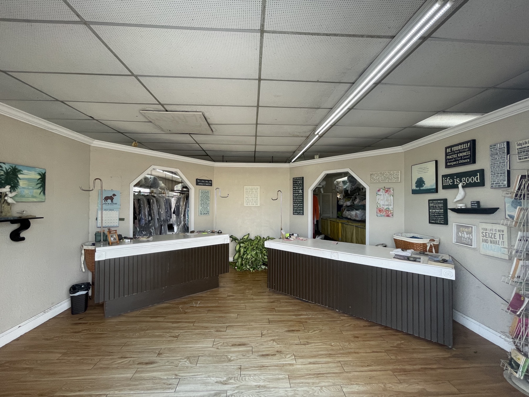 Bright view of the service counter